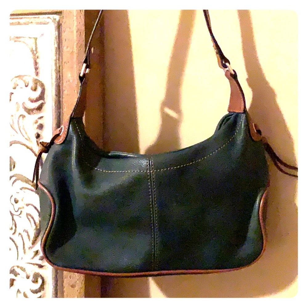 Green/blue leather fossil purse